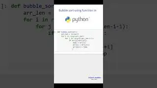 Bubble sort using function in Python