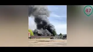 Пожар на складе в Усть Луге