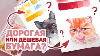 СЛЕПОЙ ТЕСТ Акварельной Бумаги / Угадываем Дорогую и Дешевую Бумагу Челлендж c 