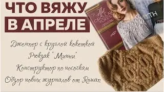 ЧТО ВЯЖУ В АПРЕЛЕ || Джемпер с круглой кокеткой || Обзор книг ||Растущий комплект Конёк-Горбунёк ||