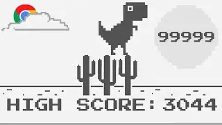 My Dinosaur's Jump Over Three Cacti At Dawn Ended A New High Score Of ► 3044 In The Dino T-Rex Game