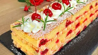 Bosnian cherry cake! I love it! It tastes so good!