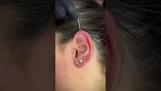 MUST WATCH! ⚠️ Vertical helix piercing!