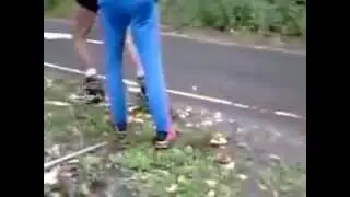 Падение на лыжероллерной трассе