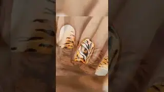 💞Тигровый маникюр с изображением глаза🐯
