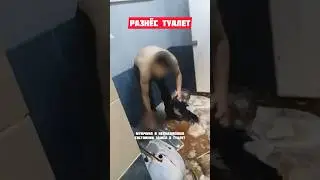 Неадекват разнёс туалет 