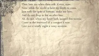 Sonnet 90: Then hate me when thou wilt; if ever, now;