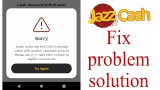 CNiC is already linked with another jazzcash Account|| CNiC Already register jazzcash Account