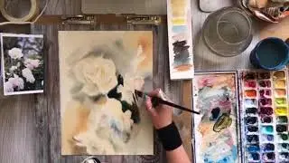 Time-lapse of a watercolour by artist Sophie Rodoinov