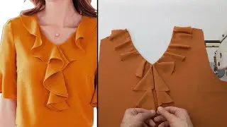 ⛔️ Useful Sewing Hacks and Lovely 💯 Easy Ways to Sewing Neck With Frill Women's ✅️ spiral ruffles