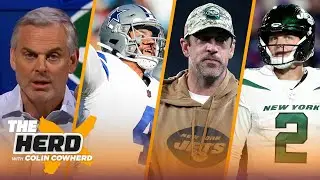 Aaron Rodgers has guilt over Zach Wilson's benching, Cowboys out of Colin's SB bubble | THE HERD