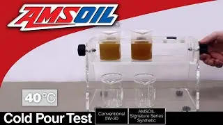 Cold Pour Test: AMSOIL Synthetic Oil versus Conventional Oil