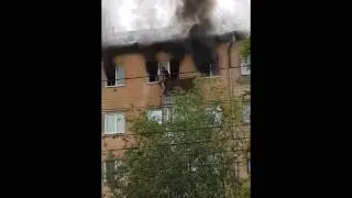 Иваново Пожар на 5 этаже Спасение на балконе
