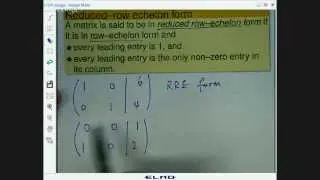 Reduced row echelon form of a matrix