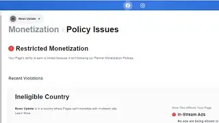 Facebook In-stream | Ineligible Country | Fix in 2 Minute