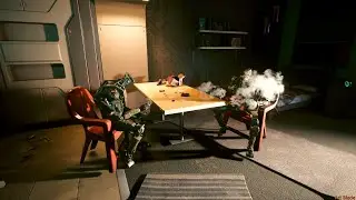Smoking Bots playing Cards - Cyberpunk 2077 (no HUD)