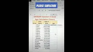 datedif formula in excel | excel tutoring | excel for beginners