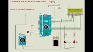 How to simulate Gas Sensor MQ2  in  Proteus using  Arduino, Alarm, LCD display Indicators