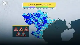 Thời tiết 26/8: Bắc Bộ đêm nay mưa to cục bộ, Nam Bộ mưa giông về chiều | VTV24