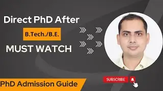 PhD Admission after BTech/BE