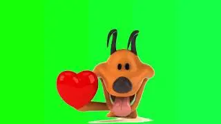 jumping dog with heart green screen effect 