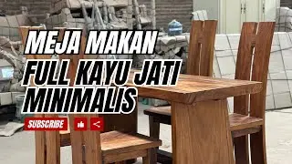 MEJA MAKAN 4 KURSI MINIMALIS FULL KAYU JATI