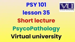 Psy 101 lesson 35 short lecture | psy101 short lecture 35 | psy vu lecture| psychopathology