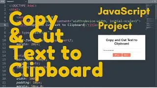 HTML CSS JavaScript Project 2025 Copy and Cut Text to Clipboard | JavaScript Tutorial | Project Code