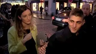 Marco Verratti and his wife and more at Valentino menswear fashion show in Paris