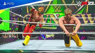 WWE 2K23 Rey Mysterio, vs. Logan Paul, | United States Champions Crown Jewel 2023 | 4K