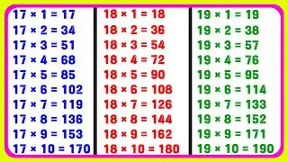 Learn table of 17, 18 & 19 | 17 ka table | 18 ka table | 19 ka table | table of 19 | table of 18