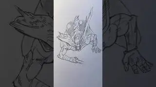 Drawing oiled up Magoraga from JJK || Jmarron