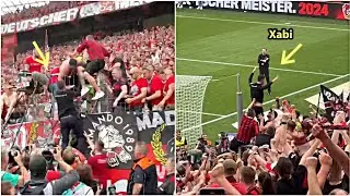 😂Xabi Alonso climbs into the crowd to celebrate first ever Bundesliga title with fans