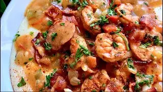 Southern Shrimp and Grits - How to make Shrimp and Grits | Let's Eat Cuisine