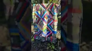 Лоскутное покрывало из полосок разной ширины 