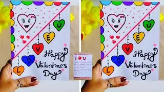😍Easy & Beautiful white paper Handmade Happy Valentine's Day Card making 2025|DIY Love Greeting Card