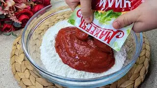 Grandpa taught me! Just add ketchup to the flour! Few people know this secret!