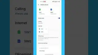 How can I change my data settings from sim1 to sim2?