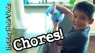 HobbyKids Do Chores! Trash + Sweeping Cleaning Every Week by HobbyKidsVids