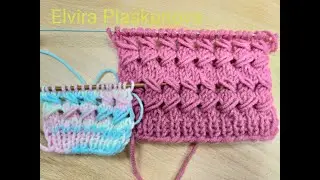 Ажурная мережка. Вязание спицами.
