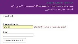 How to Create Remote Validation in ASP NET MVC