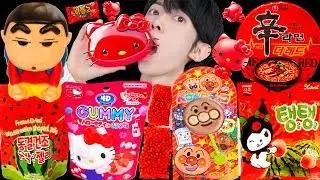 ASMR ICE CREAM PINK BLUE PARTY 다양한 키티 핑크 아이스크림 젤리 먹방 DESSERTS JELLY CANDY MUKBANG EATING SOUNDS 咀嚼音