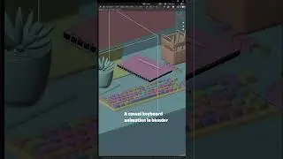 Keyboard animation in #blender #b3d #geometrynodes #3danimation