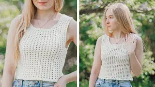 Летняя МАЙКА крючком 🌼 | Мастер-класс для начинающих