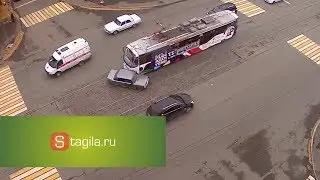 ДТП с трамваем на перекрестке Ленина × Первомайская
