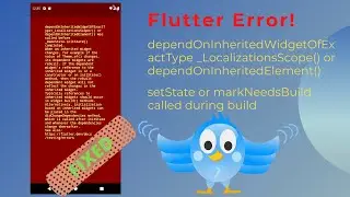 Flutter Error :  setState or markNeedsBuild called during build