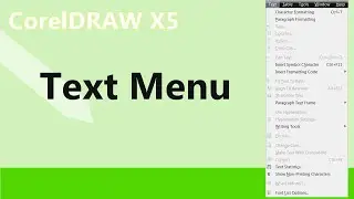 Text menu in coreldraw