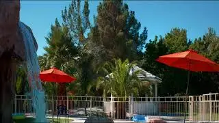 [10 Hours] Vacation Resort with Waterfall - Video & Soundscape [1080HD] SlowTV