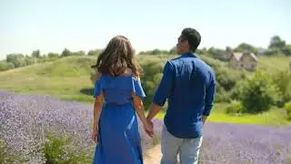 Lovers Walking Through a Lavender | Copyright Free Video | asmr | Queen
