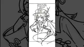 Old Hu Tao fanart of mine #anime #art #illustration #illustration #hutao #genshinimpact #shorts